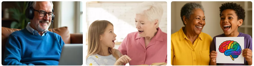 Retirees life coaching kids collage