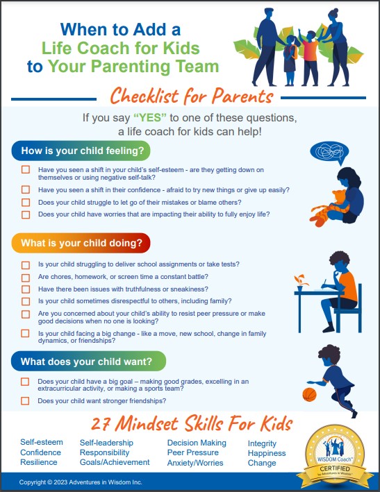 Checklist for Parents - When to add a life coach for kids to your parenting team